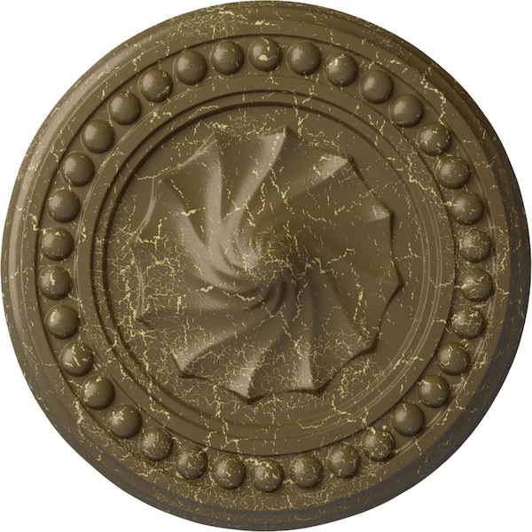 Ekena Millwork Foster Shell Ceiling Medallion (Canopies up to 9 5/8"), 15 3/4"OD x 2"P, Mississippi Mud Crackle CM15FOMMC - main